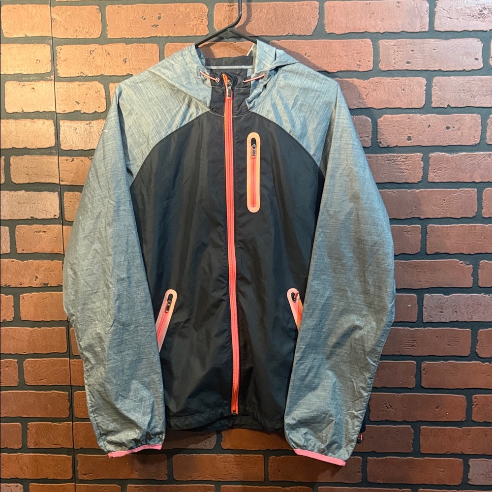 Under Armour Black and Gray Windbreaker with Red Zipper